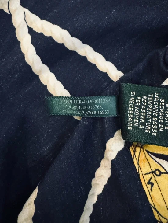 Lauren Ralph Lauren 1X Nautical Rope Anchor Cotton Button Shirt Coastal Preppy - Picture 8 of 9